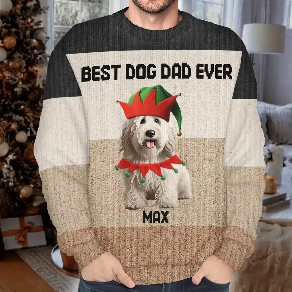 Dog Lovers, Pet Lovers, Funny - Best Dog Mom Ever Funny 3D Cute Dogs - Personalized Unisex Ugly Sweater