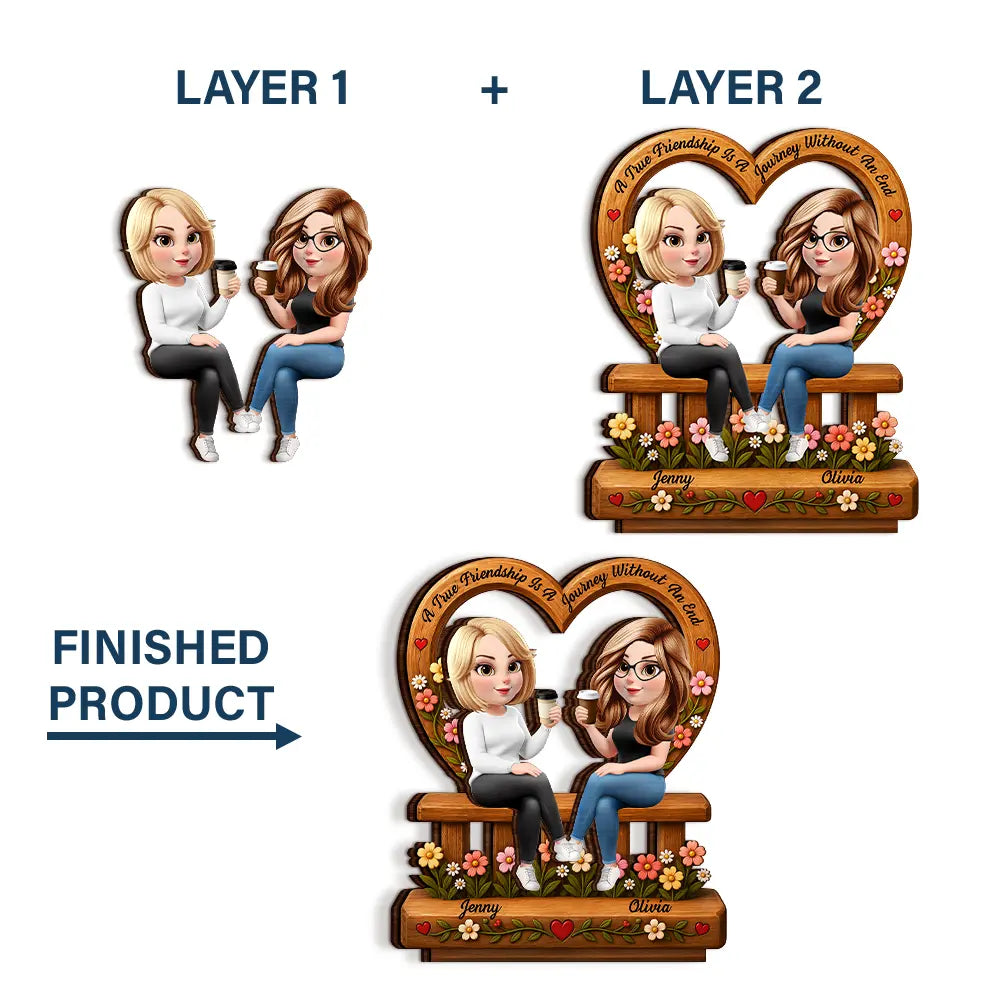 Gift For Bestie, Sentimental, Vector - Best Friends Are The Family We Choose - Personalized Custom Shaped Wooden Plaque
