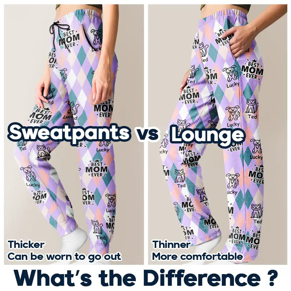 Gift For Grandma,Gift For Mother,Funny,Stick Figure - Best Mom Ever Argyle Plaid - Personalized Pajama Pants