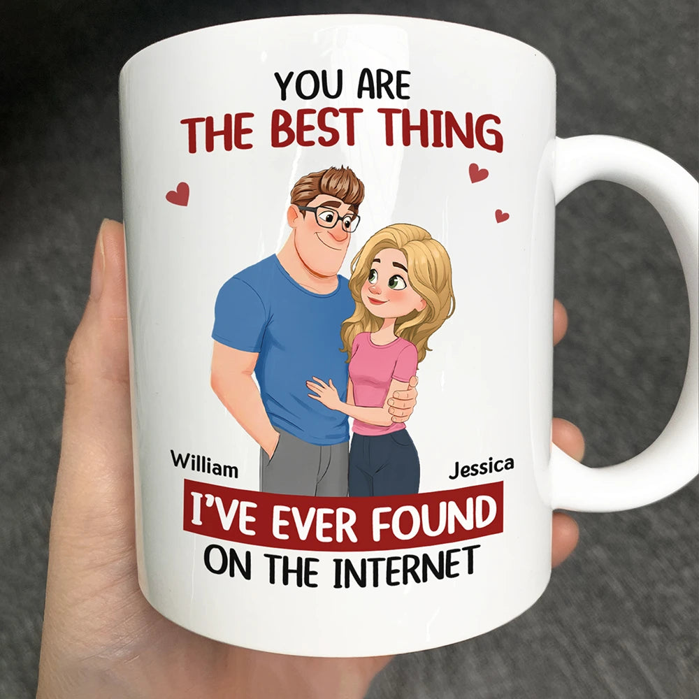 Gift For Couples,Gift For Wife,Gift For Girlfriend,Gift For Women,Funny,Old Couples,Gift For Boyfriend - Best Thing Found On The Internet Animate Hugging Couple - Personalized Mug
