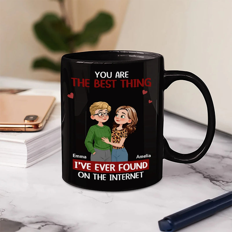 Gift For Couples,Gift For Wife,Gift For Girlfriend,Gift For Women,Funny,Old Couples,Gift For Boyfriend - Best Thing Found On The Internet Animate Hugging Couple - Personalized Mug