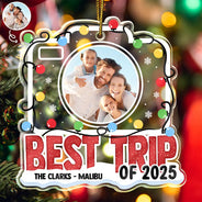 Family,Love,Christmas,Custom Photo - Best Trip Of The Year - Personalized Custom Shaped Acrylic Ornament