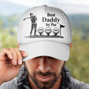 Gift For Father,Gift For Grandpa,Golf,Top Market,Non-Eng,Icon,Proud - Best Dad Grandpa By Par Golf Ball - Personalized Classic Cap