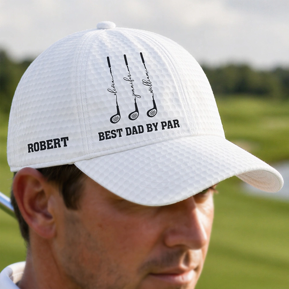 Gift For Father,Gift For Grandpa,Golf,Happy,Icon - Best Dad Grandpa By Par Golf Clubs - Personalized Classic Cap