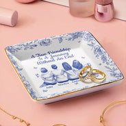 Gift For Bestie,Gift For Sisters,Gift For Women,Gifts For Colleagues,Happy - Bestie A True Friendship Is A Journey Without An End Toile - Personalized Ring Dish