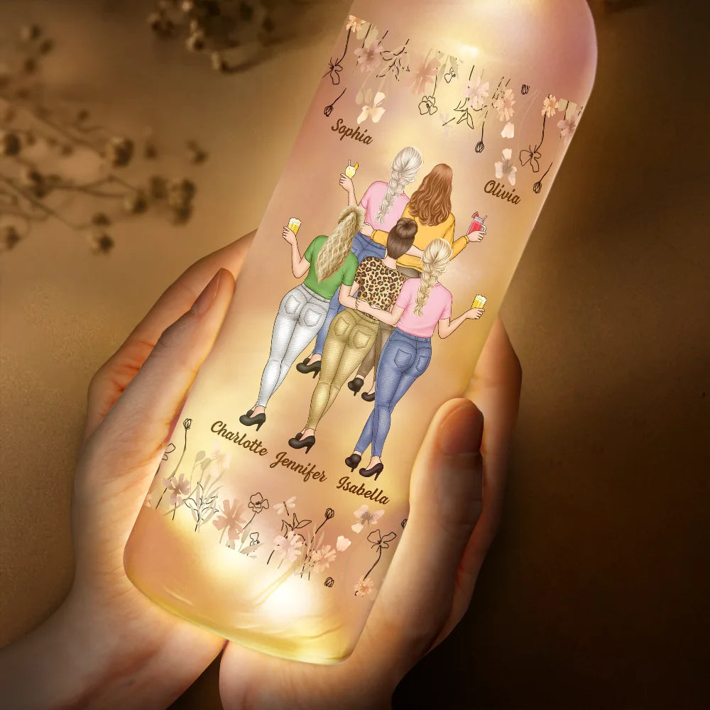 Gift For Bestie,Happy - Bestie Because Of You I Laugh A Little Harder - Personalized Bottle Light