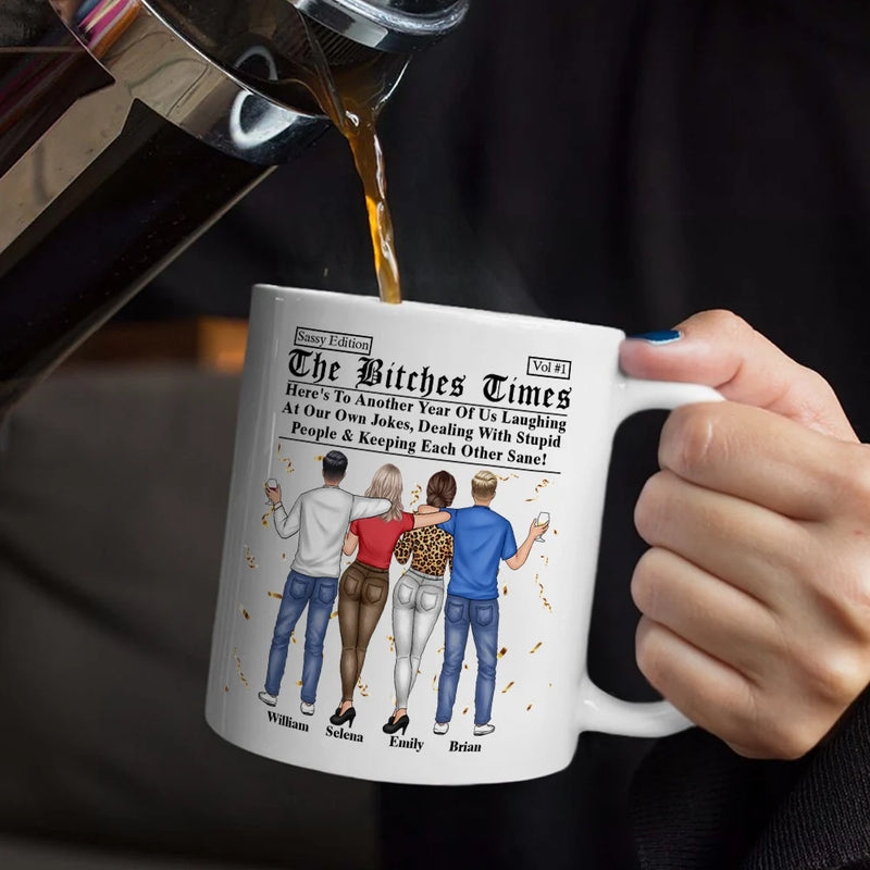 Gift For Bestie,Gift For Sisters,Old Best friends,Happy - Besties Here's To Another Year Of Us Daily News - Personalized Mug