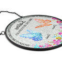 Gift For Bestie, Gift For Sibling, Gift For Sisters - Besties Sisters Friends Are Like Butterflies Crystal Effect - Personalized Stained Glass Window Hanging Suncatcher