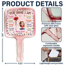 Gift For Yourself, Gift For Women, Happy, Gift For Daughter, Gift For Bestie, Gift For Sisters - Bible Birth Month Flower God Says You Are - Personalized Handheld Mirror