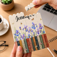 Reading,Gift For Yourself,Gift For Women,Icon,Happy - Birth Month Flower With Name - Personalized Building Block Pen Holder