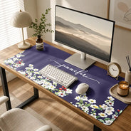 Gift For Wife,Gift For Girlfriend,Gift For Yourself,Gift For Women,Gift For Mother,Gift For Daughter,Gift For Sisters,Gift For Bestie,Gifts For Colleagues,Teacher,Back To School,Top Market,Icon,Cozy - Birth Flower And Name - Personalized Leather Desk Mat