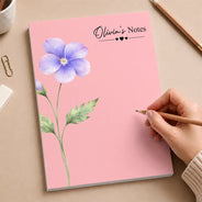 Cozy, Gift For Yourself, Icon - Birth Flower And Name - Personalized Notepad