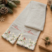 Christmas,Cozy,Gift For Yourself,Gift For Women,Icon - Birth Flower Blooming In Love - Personalized Fleece Scarf