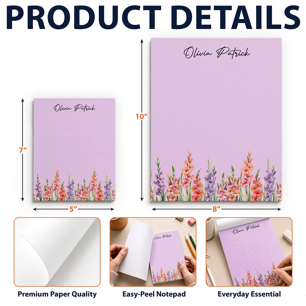 Cozy,Gift For Yourself,Icon - Birth Flower Blooming In Love - Personalized Notepad