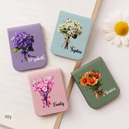 Reading, Gift For Yourself, Gift For Women, Happy - Birth Flower Bouquet Book Keepsake - Personalized Leather Magnetic Bookmark