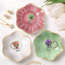 Gift For Yourself, Gift For Women, Happy - Birth Flower Bouquet Custom Name - Personalized Lotus Jewelry Dish
