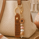 Healing,Gift For Yourself,Gift For Women,Icon - Birth Flower God Says You Are Bible Verse - Personalized Leather Beaded Keychain