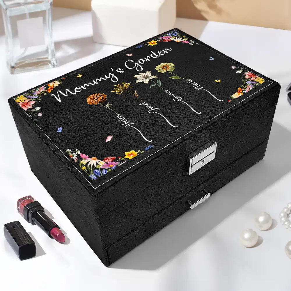 Gift For Grandma,Gift For Mother,Love - Birth Flower Grandma's Garden - Personalized Jewelry Storage Box