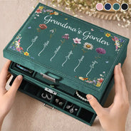 Gift For Grandma,Gift For Mother,Love - Birth Flower Grandma's Garden - Personalized Jewelry Storage Box