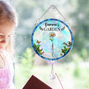 Gift For Mother,Gift For Grandma,Love,Gift For Wife - Birth Flower Grandma's Garden - Personalized Rainbow Suncatcher With Crystal Ball Prism