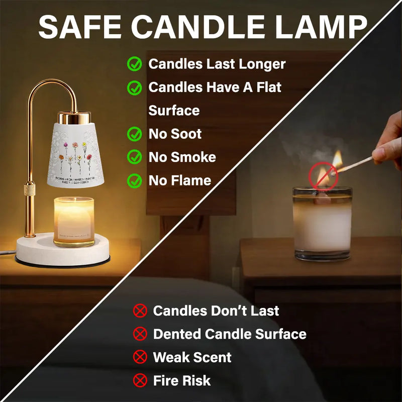 Gift For Bestie,Gift For Sisters,Love - Birth Flower Grow An Old Friend - Personalized Truncated Cone Candle Warmer