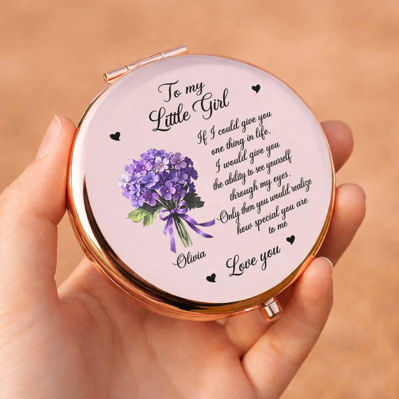 Gift For Daughter,Gift For Women,Love - Birth Flower My Daughter How Special You Are To Me - Personalized Compact Mirror