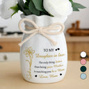 Gift For Daughter,Mom,Daughters (Adult),Happy - Birth Flower Watching You Be A Mom - Personalized Ribbon Tie Flower Vase