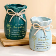Gift For Daughter,Mom,Daughters (Adult),Happy - Birth Flower Watching You Be A Mom - Personalized Ribbon Tie Flower Vase