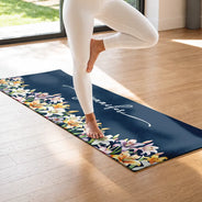 Gift For Yourself,Gift For Women,Yoga,Healing,Icon - Birth Flower With Name - Personalized Yoga Mat