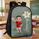 Top Market,Adorable,Back To School,Gift For Kids,Vector - Birth Flower & Adorable Kid - Personalized Kids Backpack