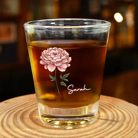 Birth Flowers - Personalized Shot Glass