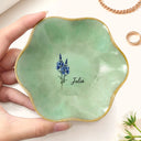 Gift For Yourself, Gift For Women, Happy, Top Market - Birth Flowers Bloom Where You're Planted - Personalized Lotus Jewelry Dish