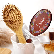 Gift For Wife,Gift For Girlfriend,Gift For Women,Gift For Yourself,Gift For Aunt,Gift For Mother,Gift For Grandma,Gift For Daughter,Gift For Sisters,Gift For Bestie,Happy - Birth Flowers Women Girl Bestie Sister Mom - Personalized Wooden Hair Brush
