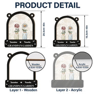 Christmas, Gift For Grandma, Gift For Mother - Birth Month Flower Blooming In Her Garden - Personalized Window Hanging Suncatcher Ornament