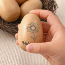 Gift For Kids, Gift For Grandkids - Birth Month Flower Blooms - Personalized Musical Wooden Easter Egg Shaker