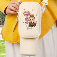 Gift For Yourself,Gift For Women,Gift For Mother,Gift For Grandma - Birth Month Flower For Woman - Personalized Bottle Carrier Bag