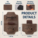 Gift For Yourself,Happy - Birth Month Flower Name Sketch - Personalized Magnetic Leather Pen Clip