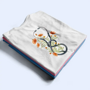 Gift For Women,Gift For Yourself,Non-Eng,Icon,Proud - Birth Month Flower Stethoscope Nurse - Personalized T Shirt
