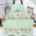 Gift For Mother,Gift For Grandma,Love,Gift For Women - Birth Month Flower Watercolor Blooming In Love - Personalized Apron