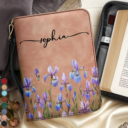 Birth Month Flower Watercolor Blooming In Love - Personalized Bible Cover