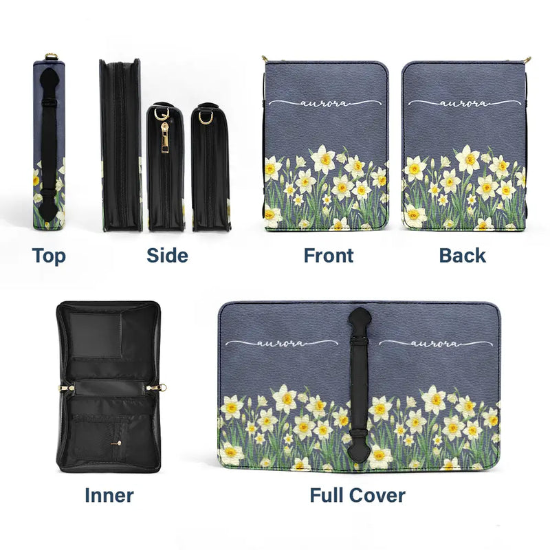 Gift For Yourself, Gift For Women, Happy - Birth Month Flower Watercolor Blooming In Love - Personalized Bible Cover