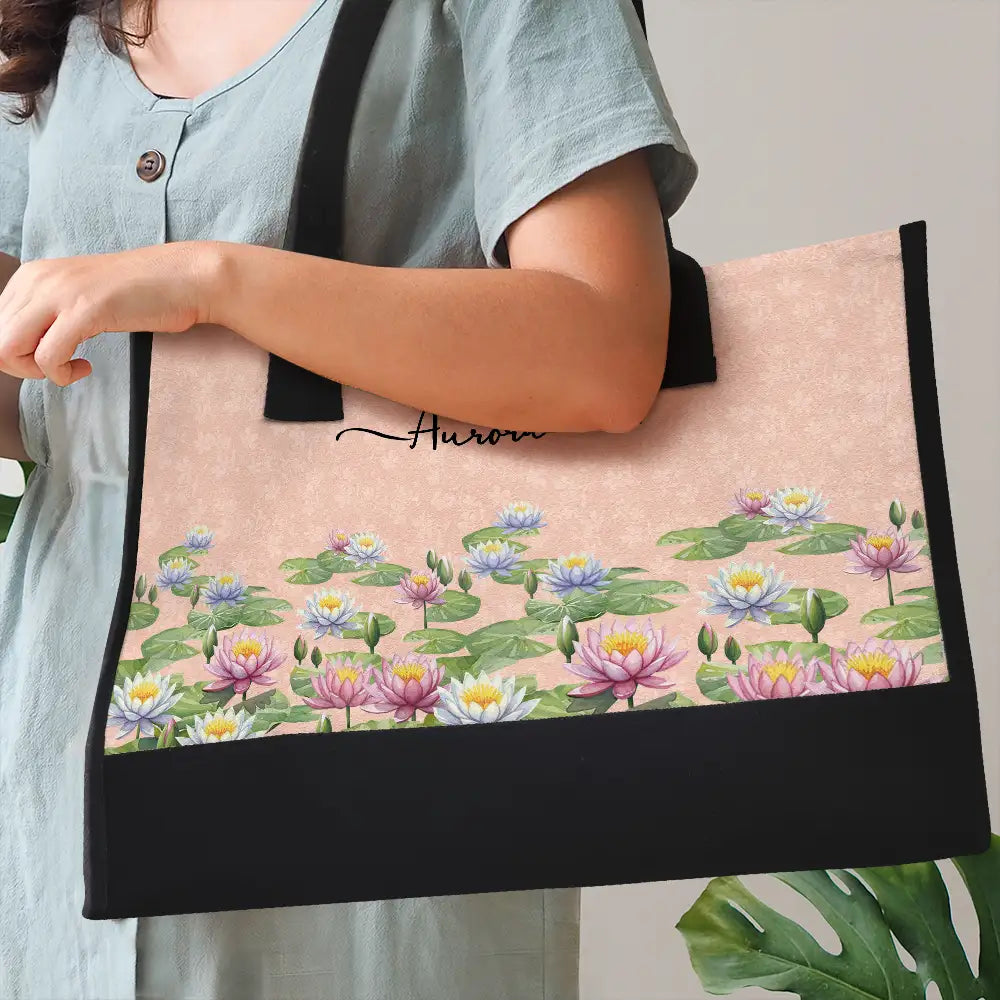 Gift For Yourself, Gift For Women, Happy - Birth Month Flower Watercolor Blooming In Love - Personalized Canvas Tote Bag
