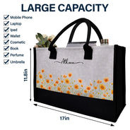 Gift For Yourself, Gift For Women, Happy - Birth Month Flower Watercolor Blooming In Love - Personalized Canvas Tote Bag