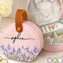 Gift For Yourself, Gift For Women, Happy - Birth Month Flower Watercolor Blooming In Love - Personalized Jewelry Box With Handle