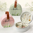 Gift For Yourself, Gift For Women, Happy - Birth Month Flower Watercolor Blooming In Love - Personalized Jewelry Box With Handle