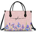 Gift For Yourself,Gift For Women,Happy - Birth Month Flower Watercolor Blooming In Love - Personalized Leather Bag