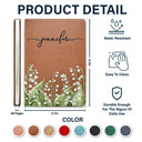 Gift For Yourself, Gift For Women, Happy, Gift For Men, Top Market - Birth Month Flower Watercolor Blooming In Love - Personalized Leather Journal