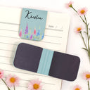 Gift For Yourself,Gift For Women,Happy,Gift For Men - Birth Month Flower Watercolor Blooming In Love - Personalized Leather Magnetic Bookmark