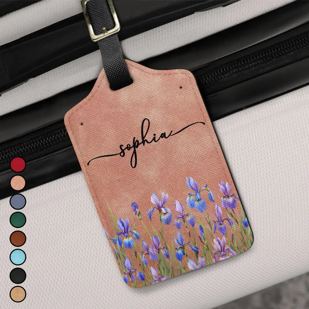 Birth Month Flower Watercolor Blooming In Love - Personalized Luggage Tag