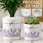 Gardening,Gift For Yourself,Gift For Women,Summer,Cozy,Icon,Special Font - Birth Month Flower Watercolor Blooming In Love - Personalized Plant Pot